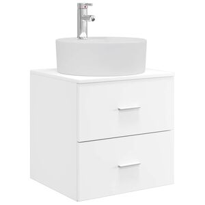 vidaXL Wandmontierte Waschtisch Wei&szlig; 49,5 x 44,5 x 65 cm Holzwerkstoff
