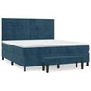 vidaXL Boxspringbett mit Matratze Dunkelblau 160x200 cm Samt