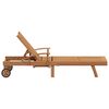 vidaXL Sonnenliege mit Kissen 1-Person 2 pcs Braun Massivholz Teak