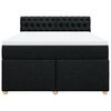 vidaXL Boxspringbett mit Matratze Schwarz 140x190 cm Stoff