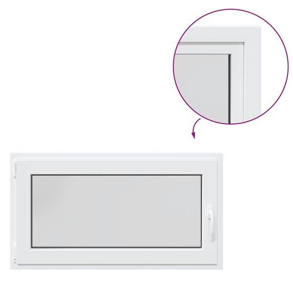 vidaXL Kellerfenster RISOR 110x60 cm Dreh Kipp DIN Links Weiß