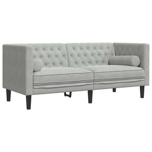 vidaXL Sofa Hellgrau 174 x 74,5 x 70,5 cm Samt