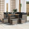 vidaXL Garten-Sofa-Set mit Kissen mit Speicher 9 pcs Grau