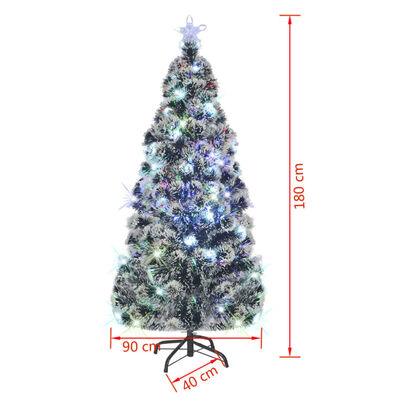 vidaXL Künstlicher Weihnachtsbaum mit Ständer/LED 180 cm Fiberoptik