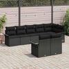 vidaXL Gartensofa-set mit Speicher 8 pcs Schwarz Poly-Rattan