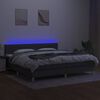 vidaXL Boxspringbett mit Matratze & LED Dunkelgrau 200x200 cm Stoff