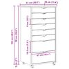 vidaXL Rollcontainer mit Schubladen MOSS Klarlack 53 x 39 x 103 cm