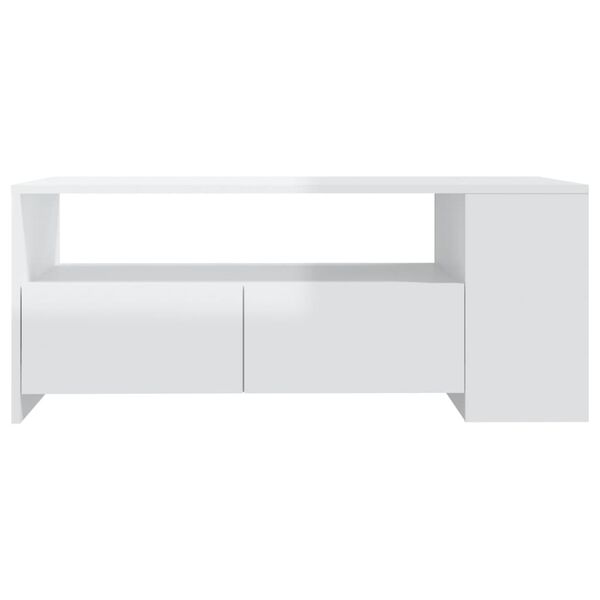 vidaXL Couchtisch Hochglanz-Wei&szlig; 102x55x42 cm Holzwerkstoff