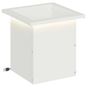 vidaXL Garten-Pflanzk&uuml;bel mit LED Wei&szlig; 30 x 30 x 30 cm Stahl