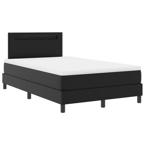 vidaXL Boxspringbett mit Matratze Schwarz 120 x 190 cm Kunstleder