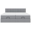 vidaXL Ottoman-Bett mit Matratzen Hellgrau 160x200 cm Stoff