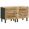 vidaXL Nachttisch 2 Stk. Natur 40 x 33 x 46 cm Massivholz Mango