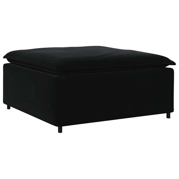 vidaXL Modulares Sofa mit Fußhocker Kissen Samt Schwarz
