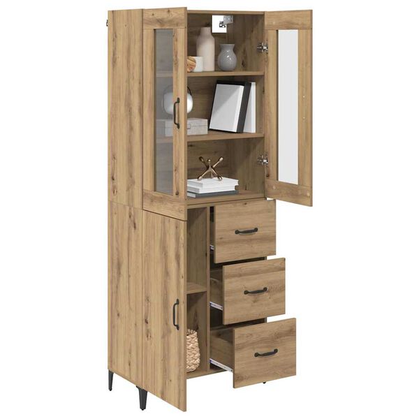vidaXL Highboard Artisan-Eiche 69,5 x 34 x 180 cm Holzwerkstoff