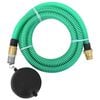 vidaXL Saugschlauch mit Messing-Anschl&uuml;ssen Gr&uuml;n 1,1" 15 m PVC