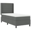 vidaXL LED Boxspringbett mit Matratze Dunkelgrau 100 x 200 cm Stoff