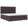 vidaXL Ottoman-Bett mit Matratzen Dunkelbraun 160x200 cm Stoff