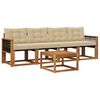 vidaXL Outdoor-Sofagarnitur mit Kissen 5 pcs Natur und Beige