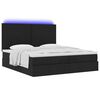 vidaXL Ottoman-Bett mit Matratzen & LEDs Schwarz 200x200 cm Stoff
