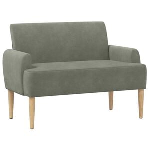 vidaXL Zweisitzer mit Knopfheftung Hellgrau 116 x 67 x 81 cm Cordstoff