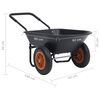 vidaXL Schubkarre Schwarz und Orange 78 L 100 kg