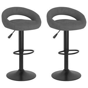 vidaXL Barhocker 2 Stk. Dunkelgrau Samt