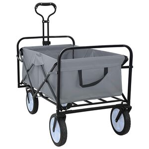 vidaXL Faltbarer Einkaufstrolley mit Bremsen Grau 94 x 53 x 99 cm