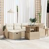 vidaXL Garten-Sofa-Set 7 pcs Beige Poly-Rattan