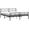 vidaXL Metallbett ohne Matratze mit Fu&szlig;teil Schwarz 180x200 cm