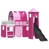 vidaXL Kinderloftbett Wei&szlig; und Rosa 99,5 x 190 cm Metall