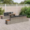 vidaXL Garten-Sofa-Set mit Speicher 8 pcs Grau Poly Rattan