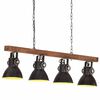 vidaXL Deckenlampe Industriestil Schwarz E27 Mangoholz
