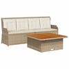vidaXL 3-tlg. Garten-Sofagarnitur mit Kissen Beige Poly Rattan