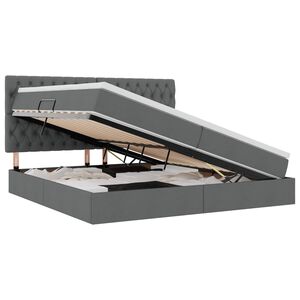 vidaXL Aufbewahrungsbett mit Matratze Dunkelgrau 200 x 200 cm