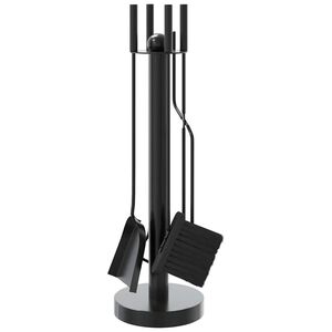 vidaXL 5-teiliges Kaminbesteck-Set 18x56 cm Stahl