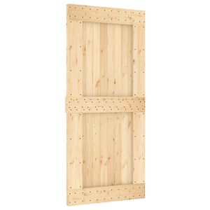 vidaXL Schiebet&uuml;r NARVIK 95 x 210 cm (213,5 cm) Nat&uuml;rlich und Schwarz