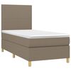 vidaXL Boxspringbett mit Matratze & LED Taupe 80x200 cm Stoff