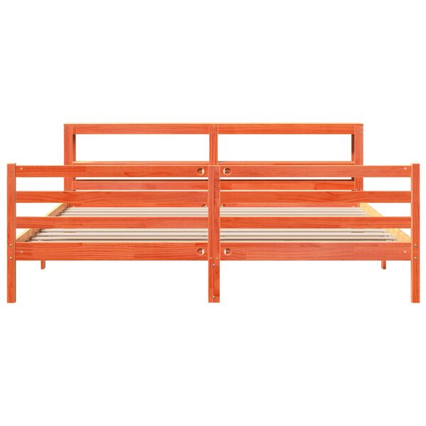 vidaXL Massivholzbett ohne Matratze Wachsbraun 180x200 Kiefernholz