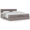 vidaXL Ottoman-Bett mit Matratze Taupe 160x200 cm Stoff