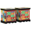 vidaXL Nachttisch 2 Stk. Mehrfarbig 40x35x45 cm Massivholz Mango