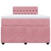 vidaXL Boxspringbett mit Matratze Rosa 120x190 cm Samt
