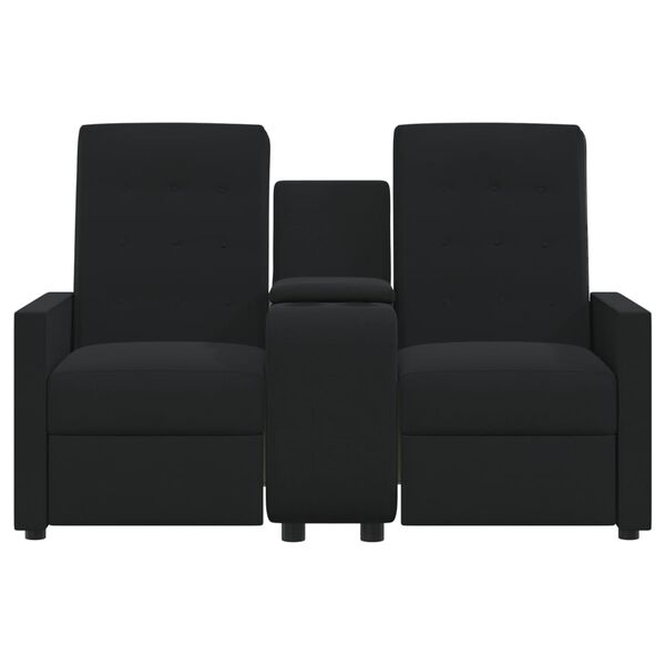 vidaXL Relaxsofa 2-Sitzer mit Getr&auml;nkehalter Schwarz Stoff