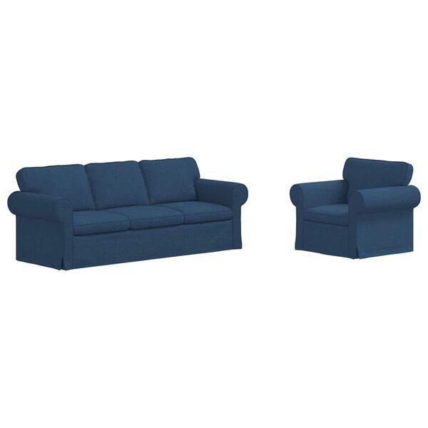 vidaXL Sofa 2 pcs Blau Gesamtabmessungen: 215 x 82 x 80 cm (B x T x H)