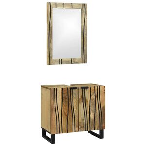 vidaXL Badezimmerschrank-Set 2 stk. Natur 62 x 33 x 58 cm