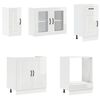 vidaXL 8-tlg. Küchenschrank-Set Kalmar Kalmar Hochglanz-Weiß Holzwerkstoff