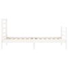 vidaXL Massivholzbett mit Kopfteil Wei&szlig;