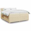 vidaXL Boxspringbett mit Matratze Creme 200x200 cm Stoff