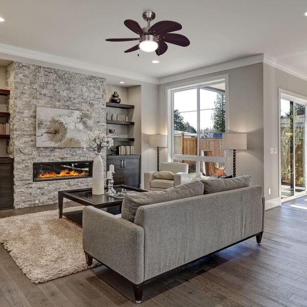 Bestron Deckenventilator mit Lampe DC30BC 75 cm 50 W Chrom