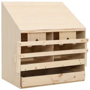 vidaXL Legenest f&uuml;r H&uuml;hner 2 F&auml;cher 63x40x65 cm Massivholz Kiefer