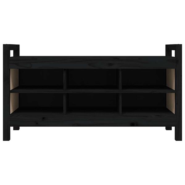 vidaXL Flurbank Schwarz 110x40x60 cm Massivholz Kiefer